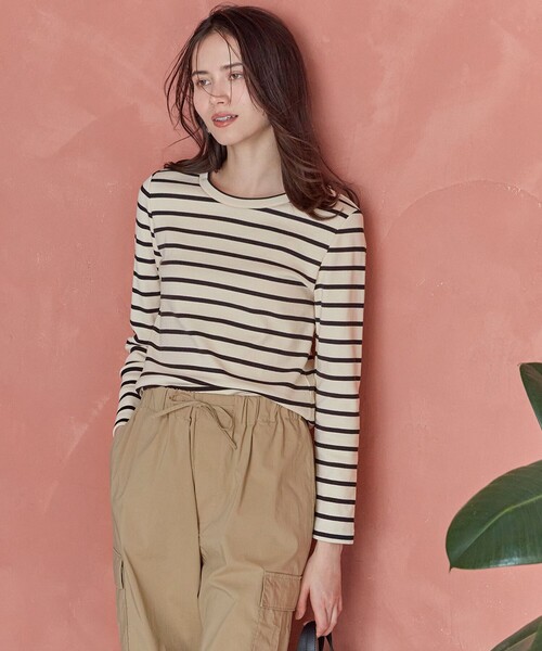 tシャツ 「SLOW/一部店舗限定」ミドルフライスジャージー 長袖カットソー レディース 23区 tシャツ 「SLOW/一部店舗限定」ミドルフライスジャージー