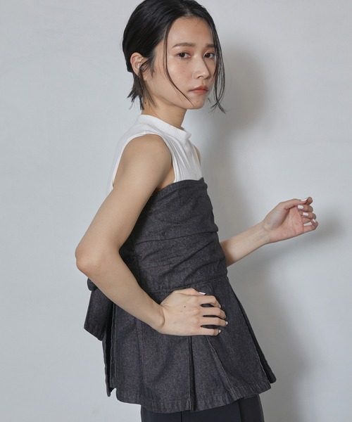 ベスト ジレ Firsthand/ファーストハンド リボンデニムビスチェ レディース Firsthand ベスト ジレ Firsthand/ファーストハンド リボン