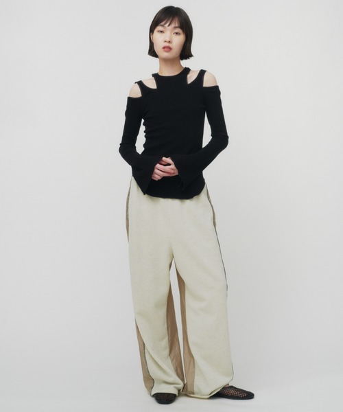 tシャツ NOTCH DESIGN TERECO RIB TOPS / ノッチデザインテレコリブトップス レディース THINGS THAT MATTER tシャツ NOTCH DESIGN TERECO RIB TOPS