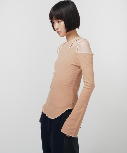 THINGS THAT MATTER ハイネックノッチテレコリブトップ THINGS THAT MATTER（シングス ザット マター） tシャツ NOTCH DESIGN