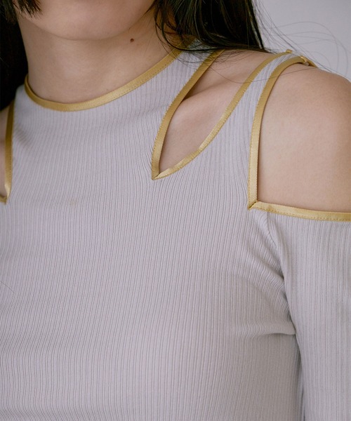 tシャツ NOTCH DESIGN TERECO RIB TOPS / ノッチデザインテレコリブトップス レディース THINGS THAT MATTER tシャツ NOTCH DESIGN TERECO RIB TOPS