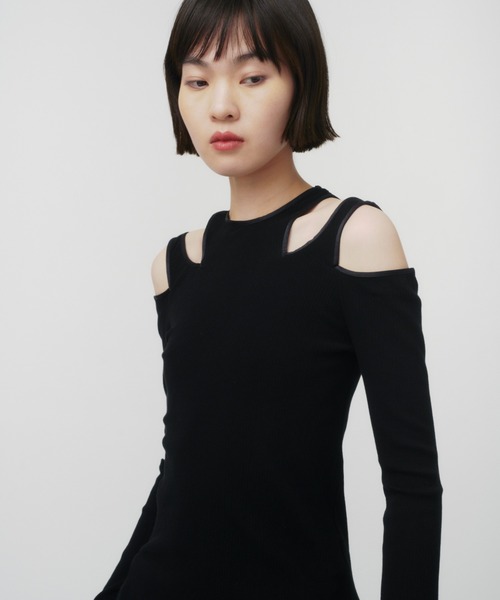 tシャツ NOTCH DESIGN TERECO RIB TOPS / ノッチデザインテレコリブトップス レディース THINGS THAT MATTER tシャツ NOTCH DESIGN TERECO RIB TOPS