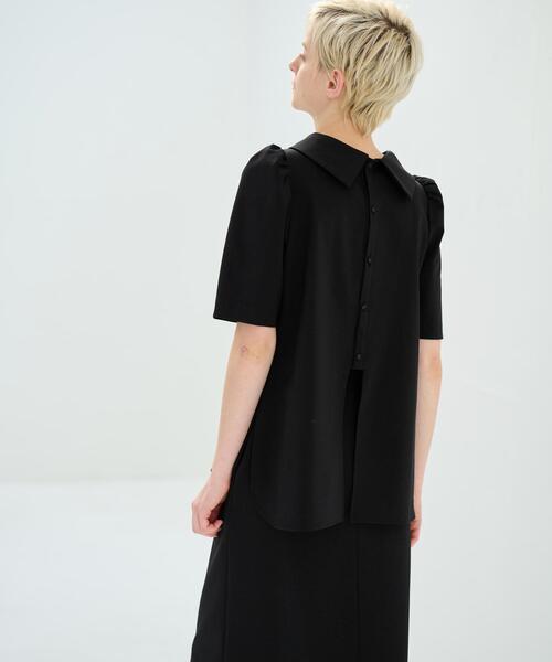 LANVIN en Bleu ブラウス シャツ ストレッチポンチロールカラー
