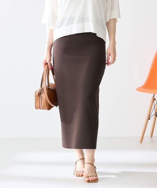 UNFILO/【接触冷感/UVケア】スゴ機能美ニット Iラインスカート/新品 UNFILO スカート 「接触冷感/UVカット」スゴ機能美ニット I