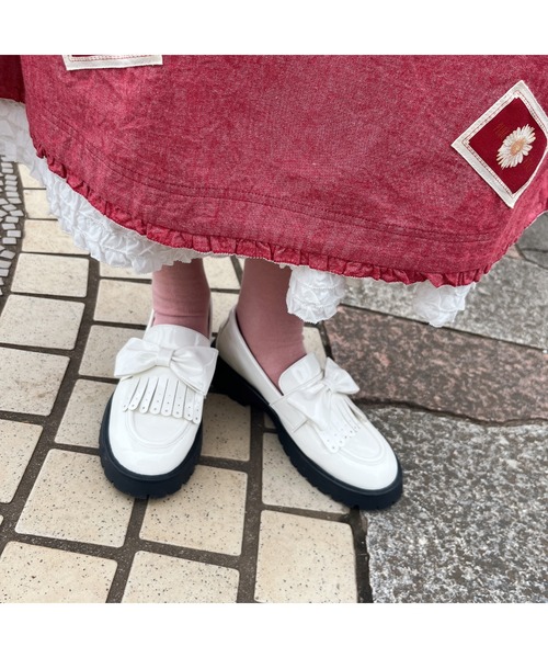 【タグ付き未使用】ピンクハウス　ひな菊ワッペン使いダンガリージャンパースカート PINK HOUSE ジャンパースカート ひな菊ワッペン使いダンガリー