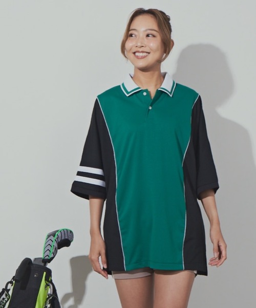 december may ポロシャツ M ブラック/ホワイト DECEMBERMAY】MEN'S ポロシャツ