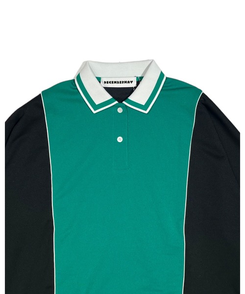 期間限定セール Bicolor ポロ ポロシャツ DECEMBERMAY Dolman polo sleeve メンズウェア