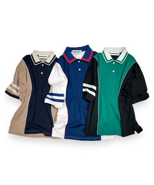 世界有名な DECEMBERMAY ポロシャツ ポロ Bicolor Dolman sleeve polo メンズウェア