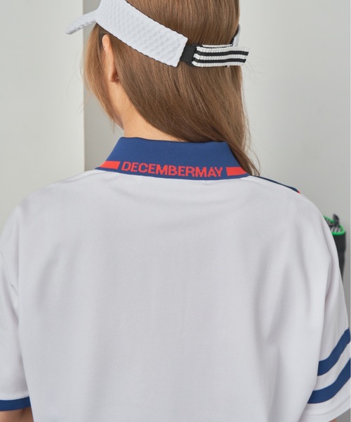 december may ポロシャツ M ブラック/ホワイト DECEMBERMAY】MEN'S ポロシャツ