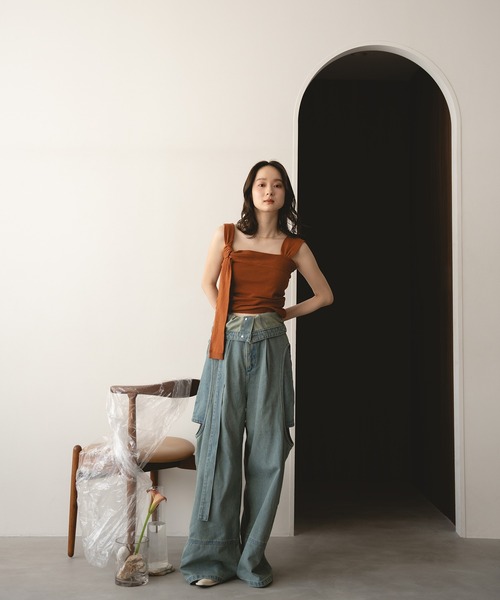 mideal（マイディール） タンクトップ ノースリーブ design tank top