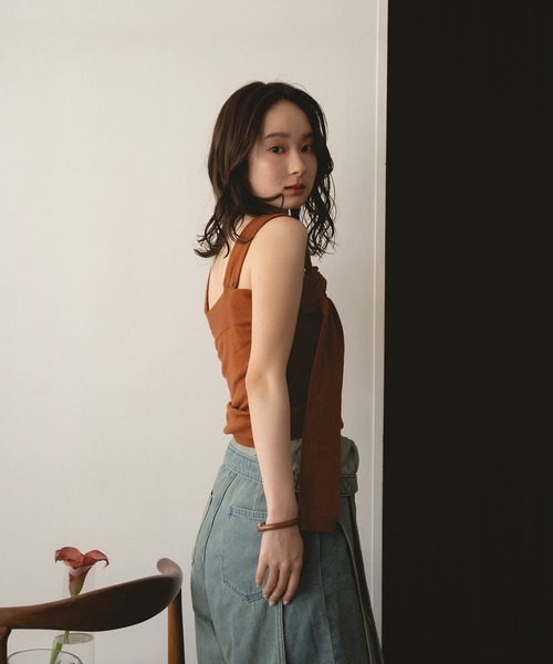 mideal（マイディール） タンクトップ ノースリーブ design tank top