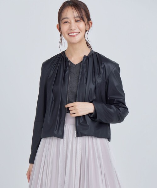 組曲（KUMIKYOKU） ブルゾン アウター レザーライクライト ブルゾン