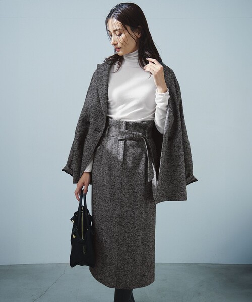 【美品】BOB テーラードジャケット ヘリンボーン ツイード Lサイズ セール】 ヘリンボーンループツイード ジャケット （テーラード