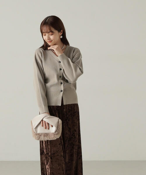 SECOND/LAYER ブラックドロップショルダーカーディガン　ours SECOND/LAYER ブラックドロップショルダーカーディガン ours