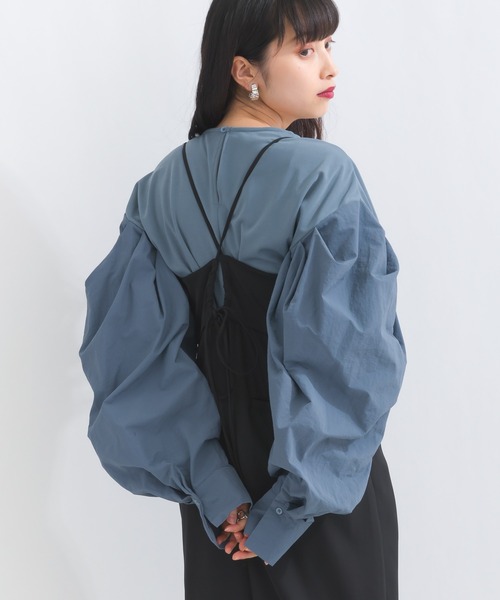 terrace ブラウス シャツ タックカーブスリーブブラウス レディース