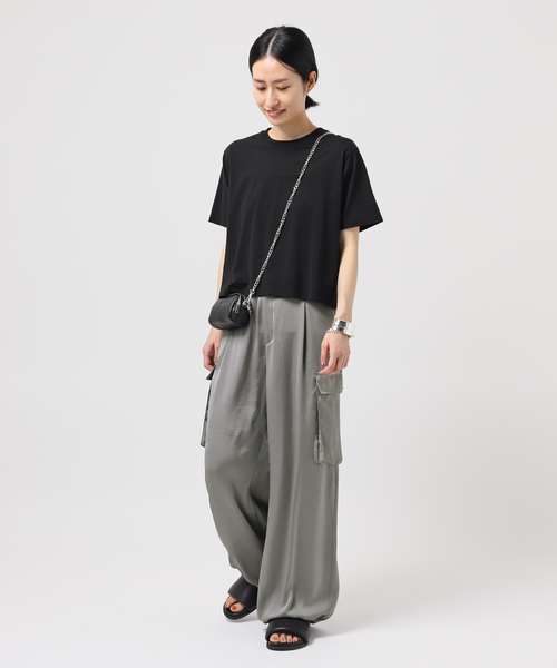 【１着でも送料無料】 半袖Tシャツ STUDIO」 「AP STUDIO AP FREE レディース ブラック トップス