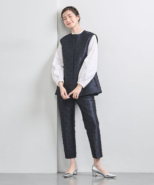 UNITED ARROWS ベスト ジレ リボン カットジャガード レディース 