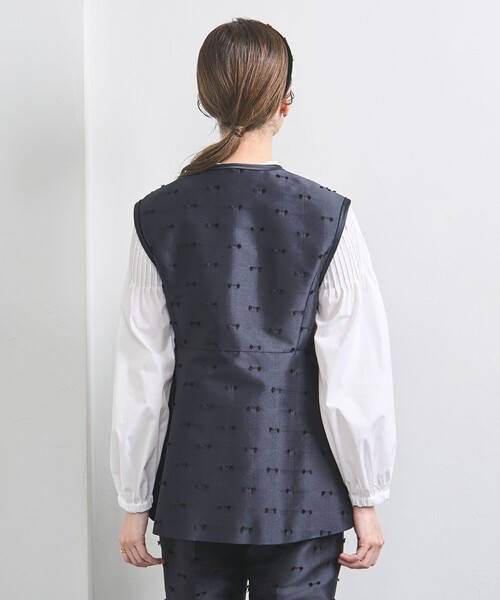 UNITED ARROWS ベスト ジレ リボン カットジャガード レディース  