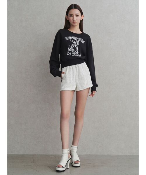 トレーナー スウェット ignorance BUNNYショートスウェットトップス レディース GYDA トレーナー スウェット ignorance BUNNYショートスウェット