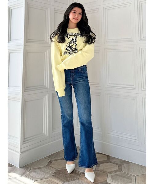 トレーナー スウェット ignorance BUNNYショートスウェットトップス レディース GYDA トレーナー スウェット ignorance BUNNYショートスウェット