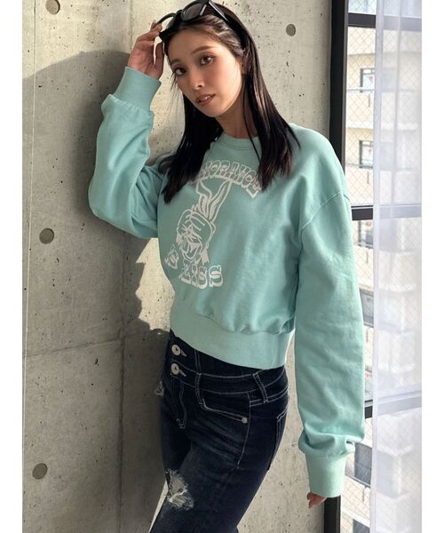 トレーナー スウェット ignorance BUNNYショートスウェットトップス レディース GYDA トレーナー スウェット ignorance BUNNYショートスウェット