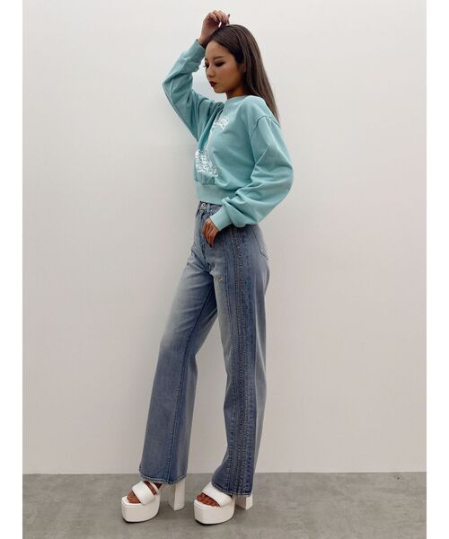 トレーナー スウェット ignorance BUNNYショートスウェットトップス レディース GYDA トレーナー スウェット ignorance BUNNYショートスウェット