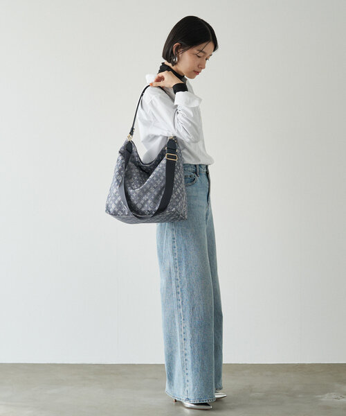 しょまたん✩⃛☺︎☆未使用◎russetトートバッグ　ショルダーバッグ russet ショルダーバッグ バッグ 「Denim print」2wayショルダー