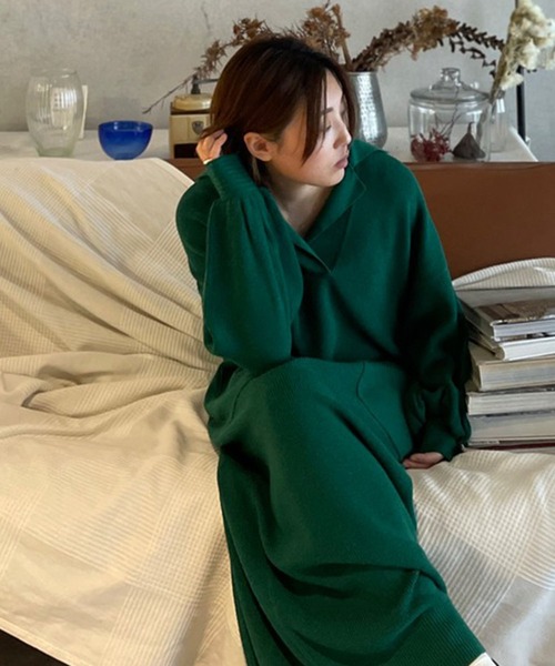 ETRE TOKYO（エトレトウキョウ） ニットワンピース FREE ネイビー