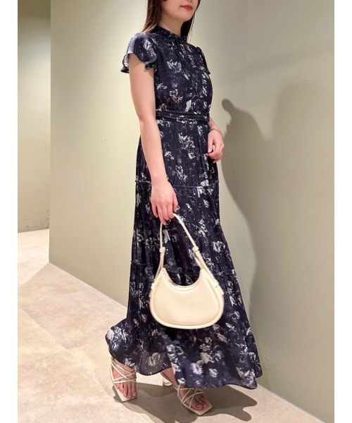 フレイアイディ ワンピース ネイビー フレイアイディー サテンタック