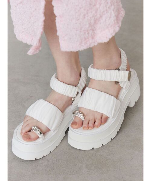 CALNAMUR サンダル BIJOU RING GYATHER SPORTS SANDALS/ビジュー