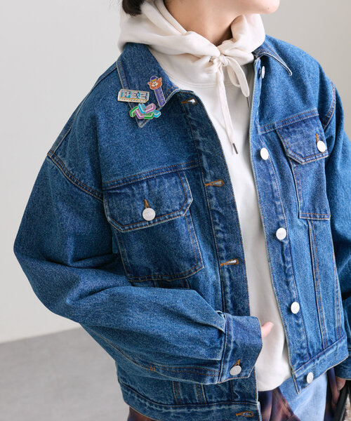 PEZ×ear ピンバッジ付きデニムジャケット ear PAPILLONNER コート アウター 「PEZ(ペッツ)×ear