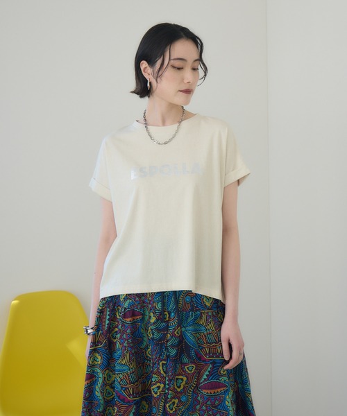 Paradise Picnic tシャツ cloche 箔プリントロールアップT
