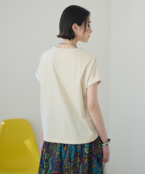 tシャツ cloche 箔プリントロールアップT レディース Paradise Picnic tシャツ cloche 箔プリントロールアップT