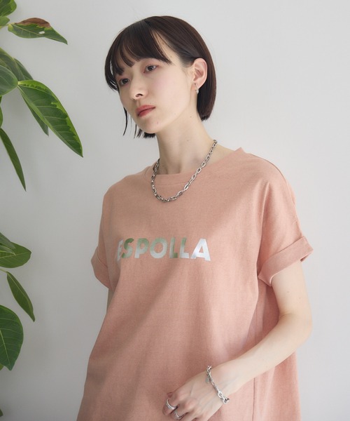 Paradise Picnic tシャツ cloche 箔プリントロールアップT