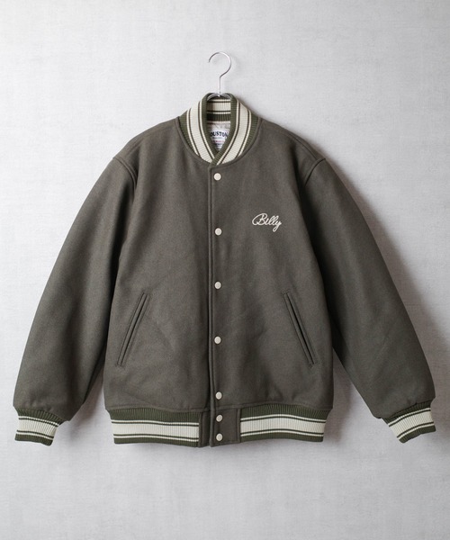 【美品】NEIGHBORHOOD スタジャン オリーブ色　XL HOUSTON（ヒューストン） スタジャン LARGE オリーブドラブ メンズ