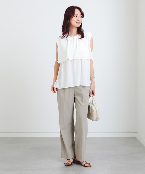 B：MING by BEAMS セットアップ ブラウス × テーパード パンツ