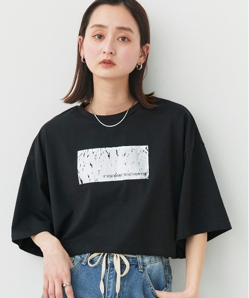 ad thie tシャツ アソート 箔プリント/ロゴプリント ショート丈T