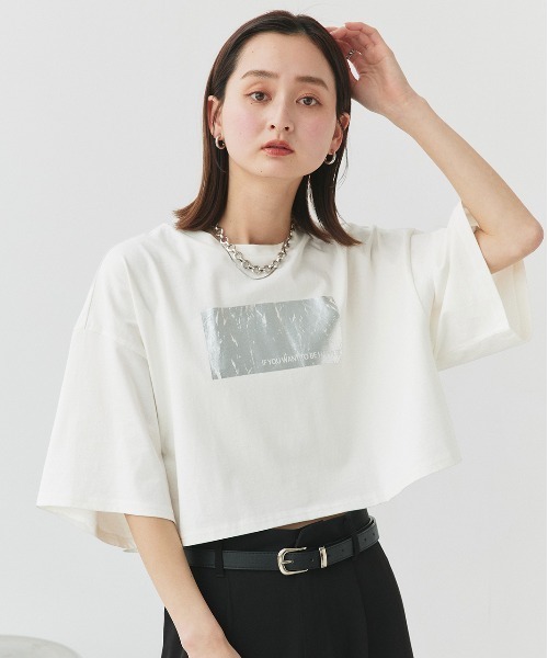 ad thie（アドティエ） tシャツ 半袖 アソート 箔プリント/ロゴ