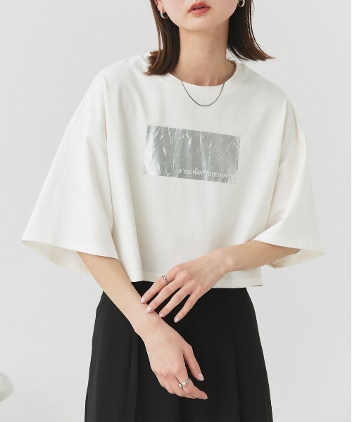 ad thie（アドティエ） tシャツ 半袖 アソート 箔プリント/ロゴ
