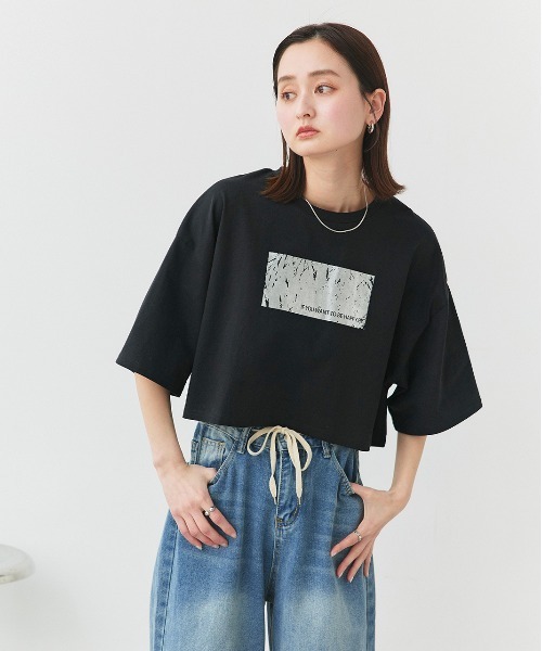 ad thie（アドティエ） tシャツ 半袖 アソート 箔プリント/ロゴ