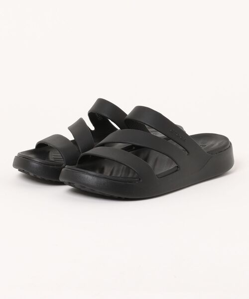 crocs クロックス コンフォート サンダル 黒 W7 ブラック ストラップ crocs サンダル クロックス GETAWAY STRAPPY W ゲッタウェイ