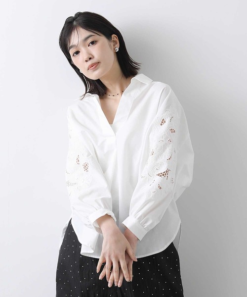 ブラウス シャツ 刺繍ドルマンブラウス レディース