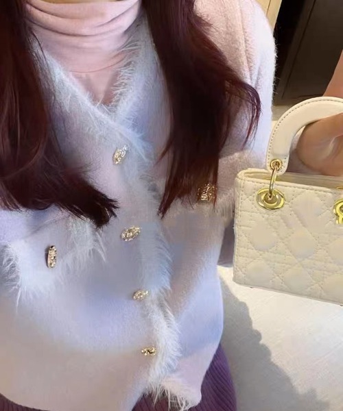 「FREE STYLISTS」 ニットカーディガン FREE ラベンダー レディース_画像4