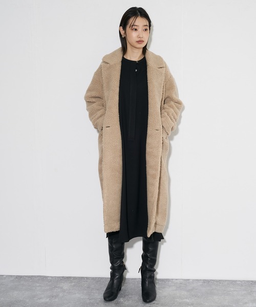 「Audrey and John Wad」 チェスターコート M ベージュ レディース_画像7