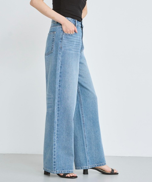 ハイウエスト デニム ワイドレッグ パンツ 女性 ストレート Z521 ZARA Z1975 ストレート ハイウエスト フルレングス デニムパンツ