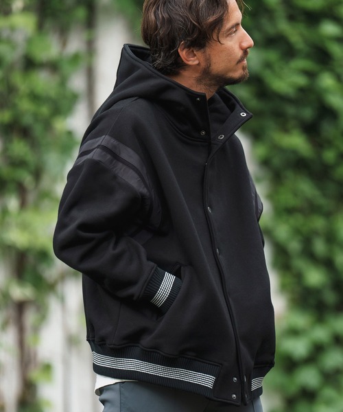 「CAMBIO」 スタジャン S ブラック メンズ_画像2