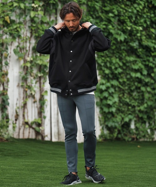 「CAMBIO」 スタジャン S ブラック メンズ_画像4