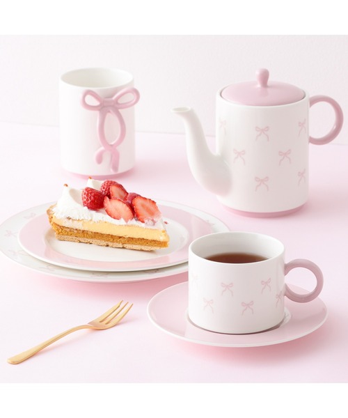 Francfranc リボン ピンク 6点セット マグ プレート ティーポット リボン ティーポット ピンク | Francfranc（フランフラン）公式