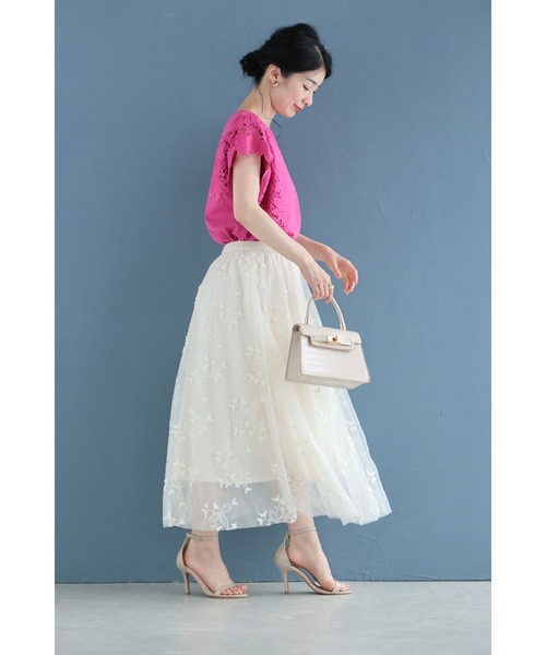 cawaii スカート 蝶々刺繍の2重チュールミディアムスカート : ZOZOTOWN