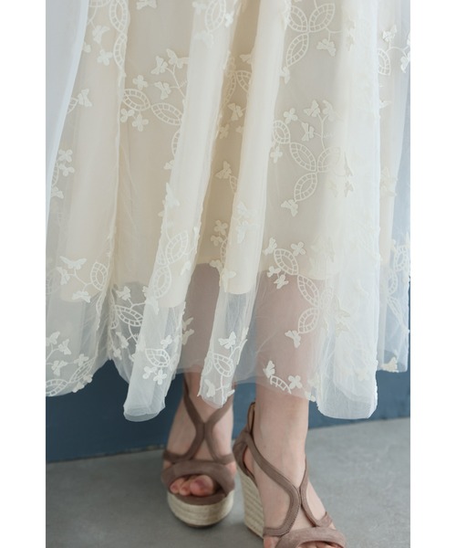 cawaii スカート 蝶々刺繍の2重チュールミディアムスカート : ZOZOTOWN